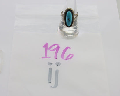 Navajo Ring 925 Silver Sleeping Beauty Turquoise Native American Artist C.80's