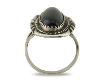 Navajo Handmade Ring 925 Silver Black Onyx Native American Artist C.80's