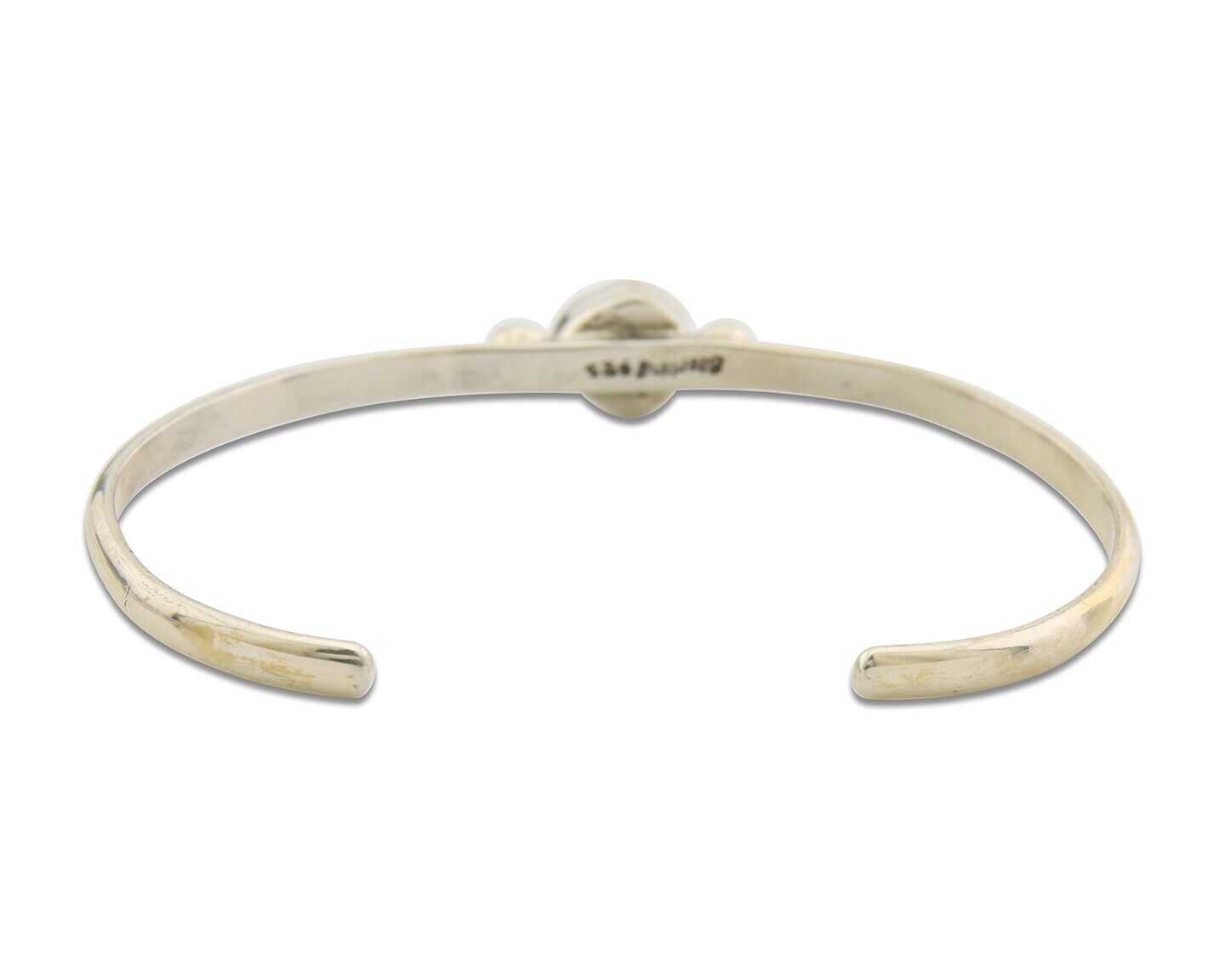 Navajo Bracelet .925 Silver Mediterranean Red Coral Cuff Native Artist C.80's