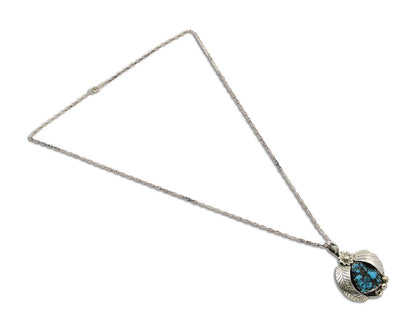 Navajo Necklace 925 Silver Natural Turquoise Native American Artist C.80's