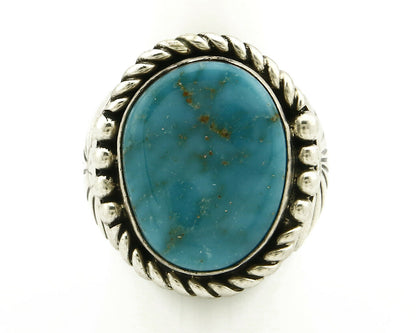 Navajo Ring .925 SOLID Silver Castle Dome Turquoise Signed Doug Zachary C.80's