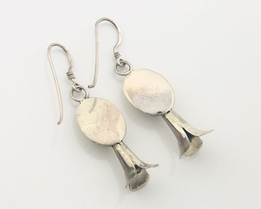Navajo Squash Earrings 925 Silver Natural Turquoise Native American Artist C80s