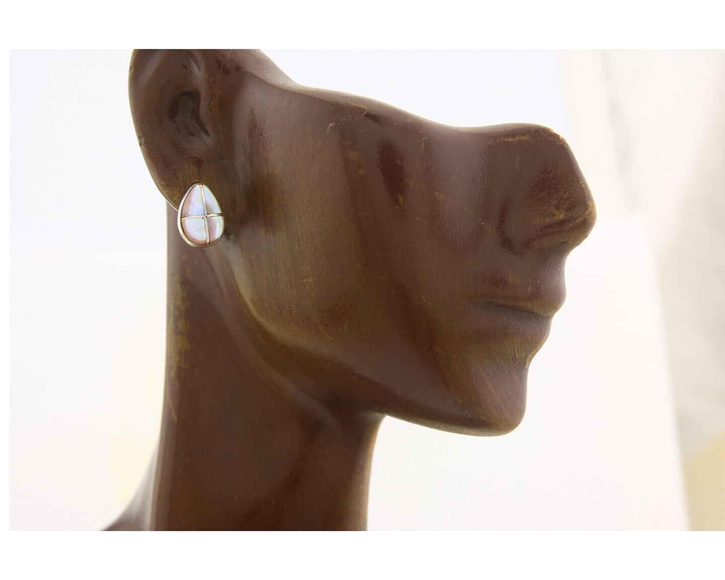 Navajo Earrings 925 Silver Pink Mussel Native American Artist C.80's