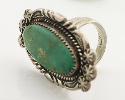 Navajo Ring .925 Silver Manassas Turquoise Native American Artist C.80's