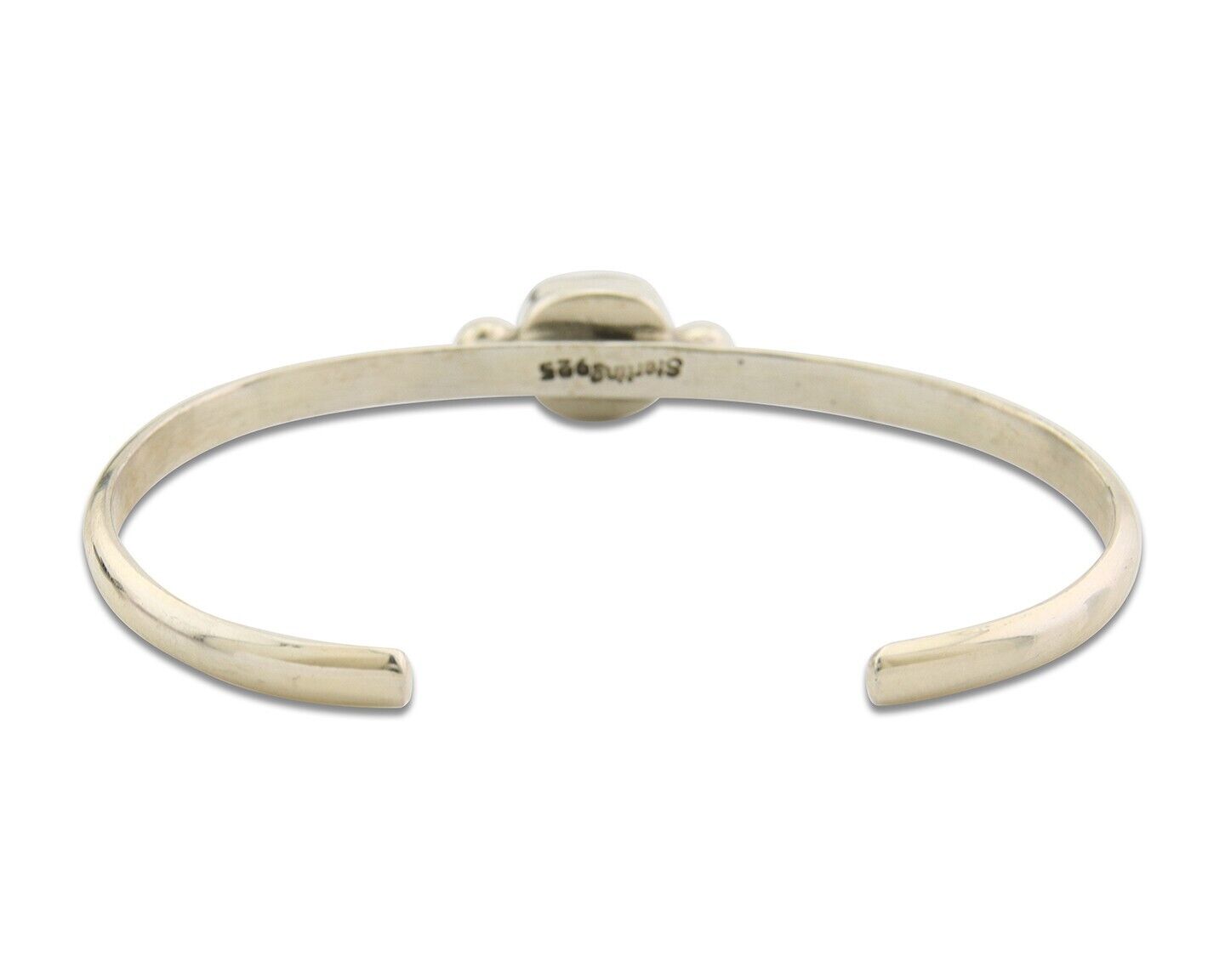 Navajo Bracelet .925 Silver Natural Red Coral Cuff Native American Artist C.80's