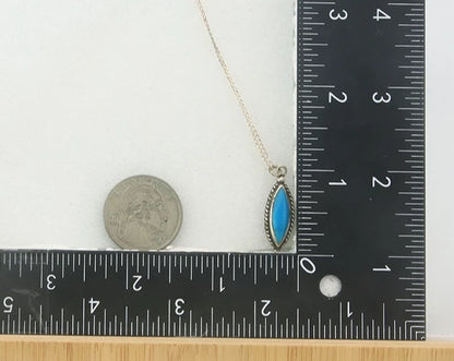 Navajo Necklace Sterling Silver Natural Blue Turquoise Vintage