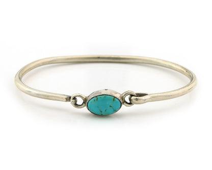 Navajo Bracelet Sterling Silver Blue Turquoise Artist Signed Montoya