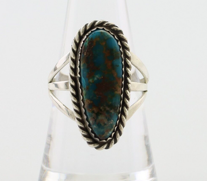 Navajo Ring 925 Silver Natural Turquoise Native American Artist C.80's