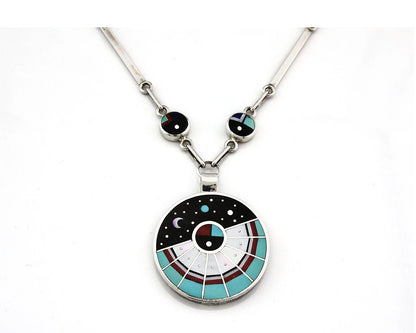 Navajo Necklace Natural Gemstone Handmade Vintage Signed H. Smith C.80's