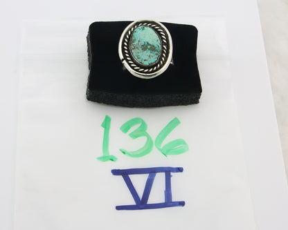 Traditional Navajo Ring Sterling Silver Authentic Turquoise Handmade Size 9.5