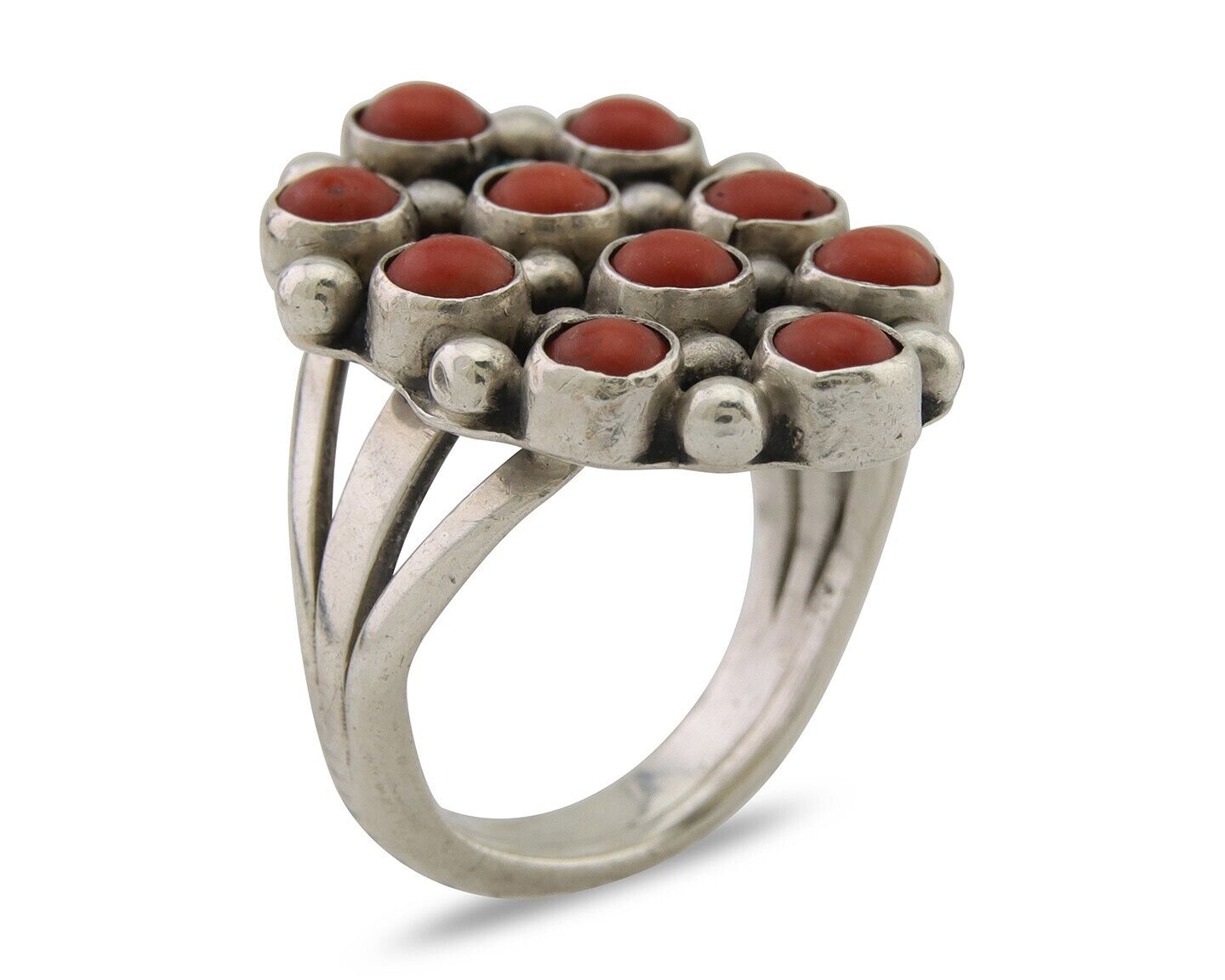 Navajo Coral Snake Eye Ring Native American Artist Size 7.25