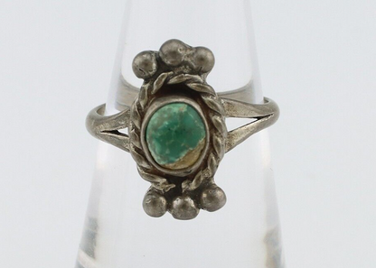 Navajo Ring 925 Silver Natural Blue Turquoise Native American Artist C.1980's