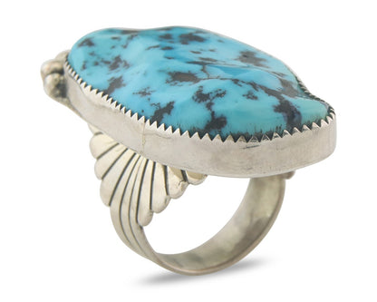 Vintage Navajo Ring 925 Sterling Authentic Turquoise Signed Phil Zachary Sz 8.0