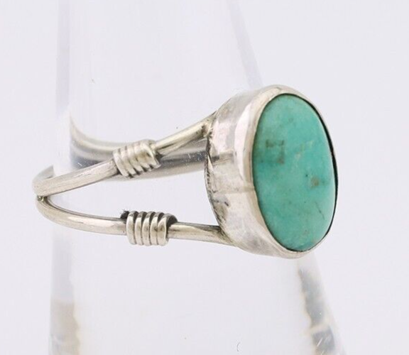 Navajo Ring 925 Silver Natural Blue Turquoise Native American Artist C.80's