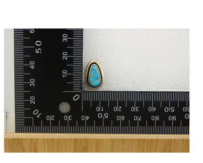 Navajo Earrings 925 Silver Handmade Natural Turquoise Signed W Musket Jr C80s