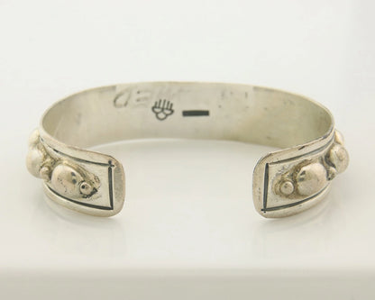 Navajo Cuff Bracelet Sterling Silver Vintage Native Artist Signed Rain Cloud