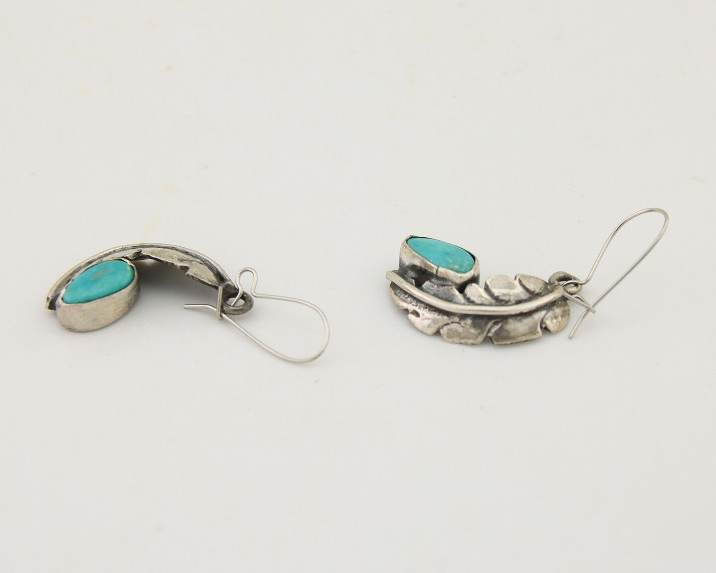 Navajo Dangle Earrings 925 Silver Natural Blue Turquoise Native Artist C.80's