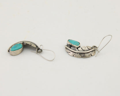 Navajo Dangle Earrings 925 Silver Natural Blue Turquoise Native Artist C.80's
