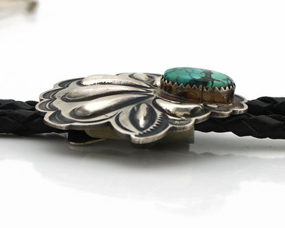 Navajo Bolo Necktie 925 Silver Sleeping B Turquoise Signed Thomas Singer C.80's