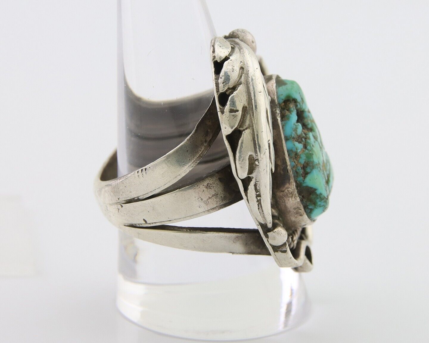 Navajo Handmade Ring 925 Silver Natural Turquoise Native Artist C.80's