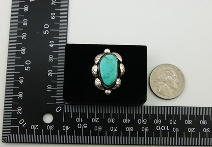 Navajo Handmade Ring 925 Sterling Silver Turquoise Native American Artist C.80's
