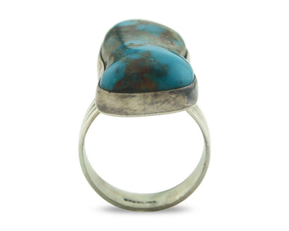 Navajo Ring 925 Sterling Blue Nevada Turquoise Native Artist C.80's
