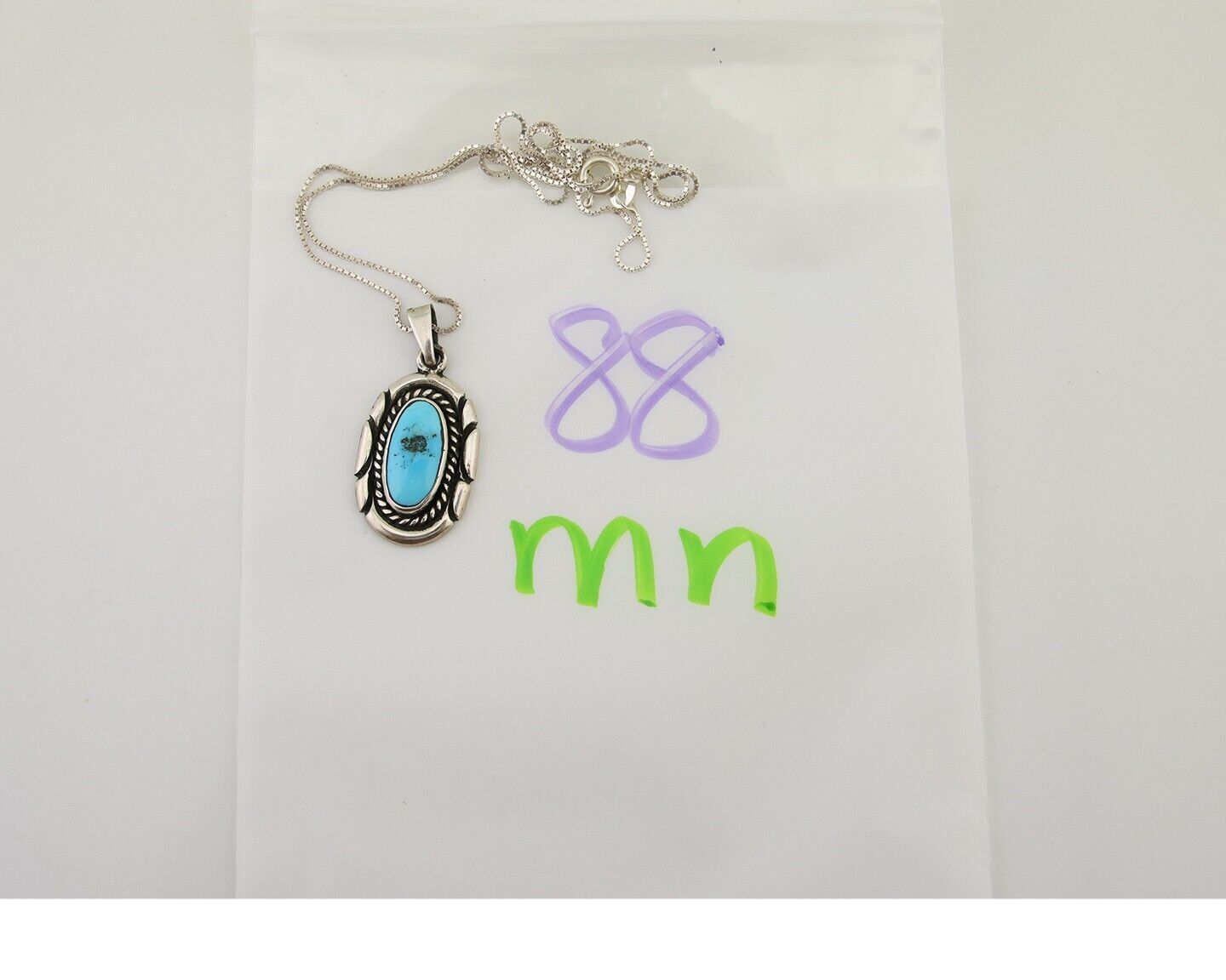 Navajo Necklace 925 Silver Natural Turquoise Artist M Montoya C.80's