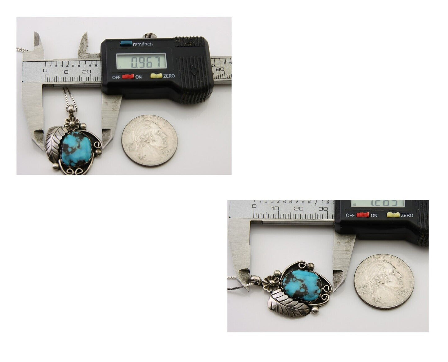 Navajo Necklace 925 Silver Natural Turquoise Native Artist C.80's