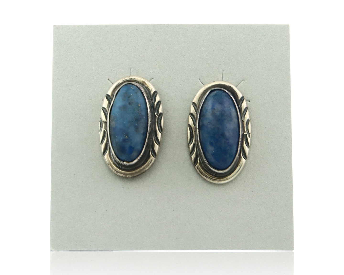 Navajo Earrings Sterling Silver Lapis Vintage Authentic