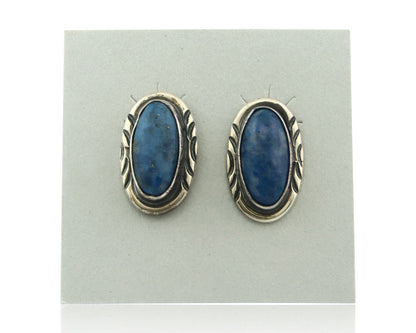 Navajo Earrings Sterling Silver Lapis Vintage Authentic