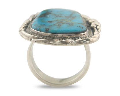 Vintage Navajo Ring 925 Sterling Authentic Turquoise Signed D Zachary Size 12