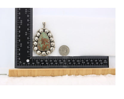 Navajo Pendant Sterling Silver Authentic Turquoise Vintage Artist Signed