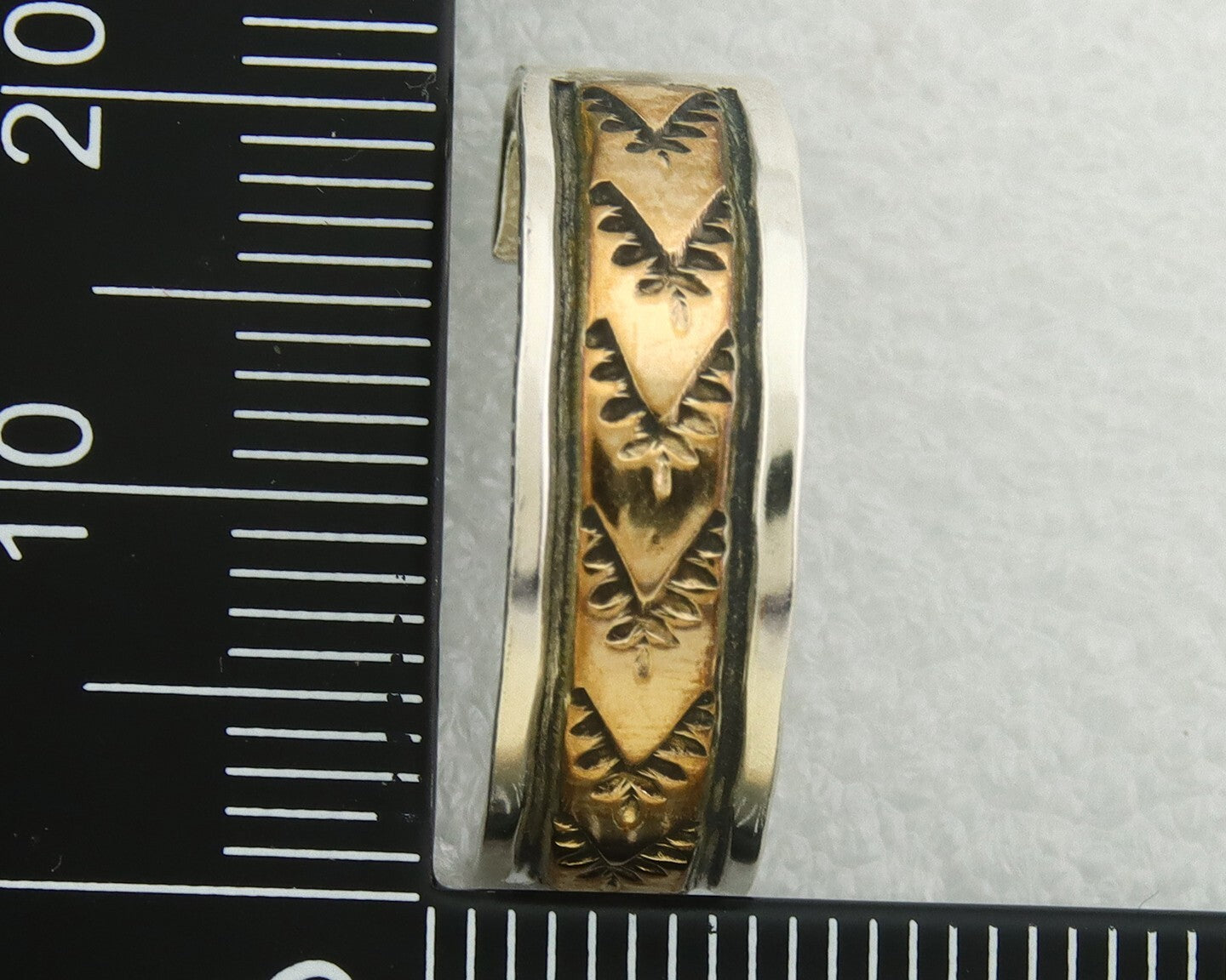 Navajo Hoop Earrings 925 Silver & Gold Artist Signed Randall Endito C.80's