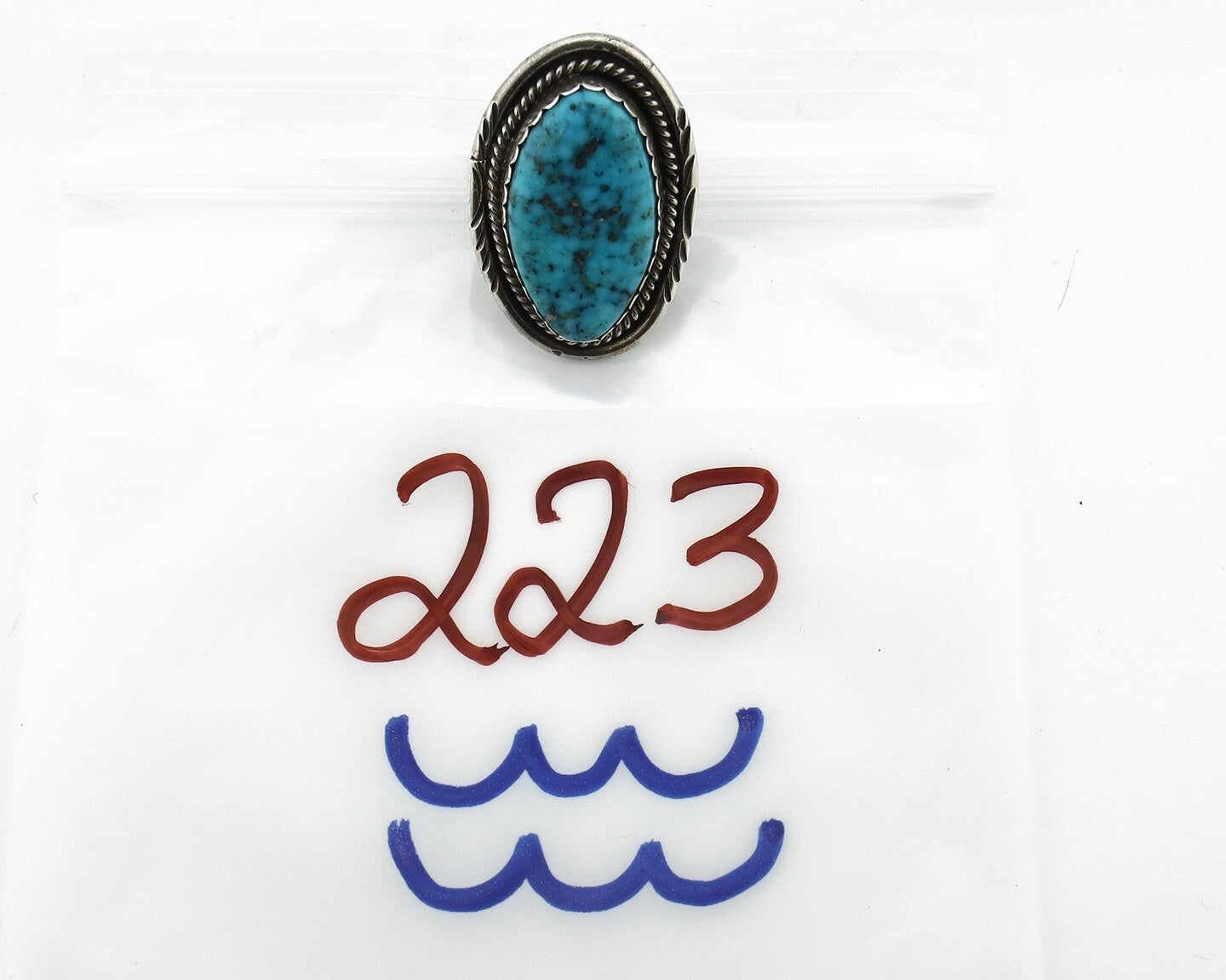 Navajo Ring 925 Silver Natural Mined Morenci Turquoise Signed Platero C.80's
