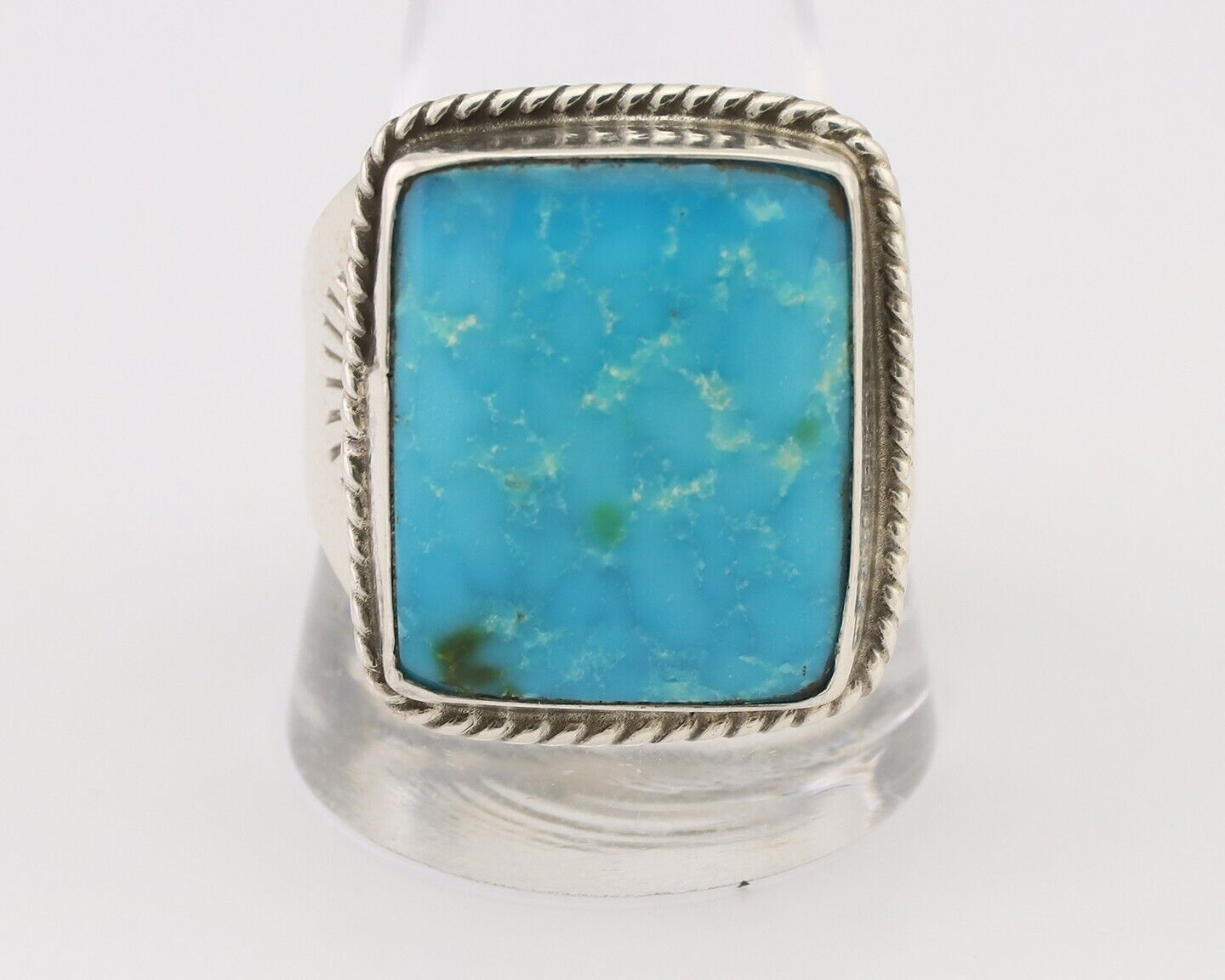 Navajo Ring 925 Silver Natural Blue Turquoise Native American Artist C.80's
