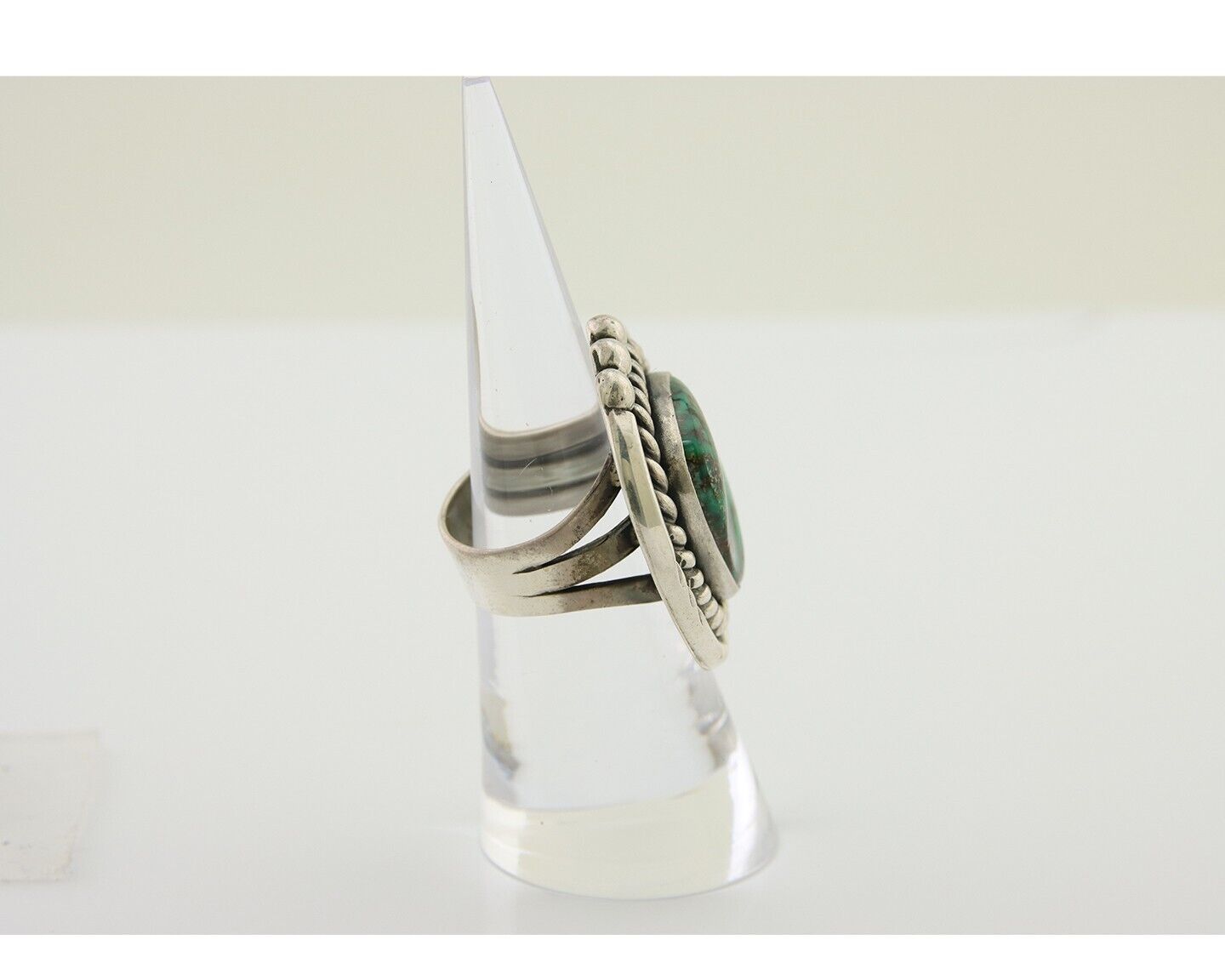 Navajo Ring 925 Silver Gem Grade Turquoise Native American Artist C.80's