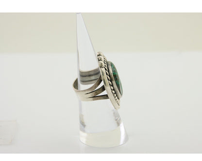 Navajo Ring 925 Silver Gem Grade Turquoise Native American Artist C.80's