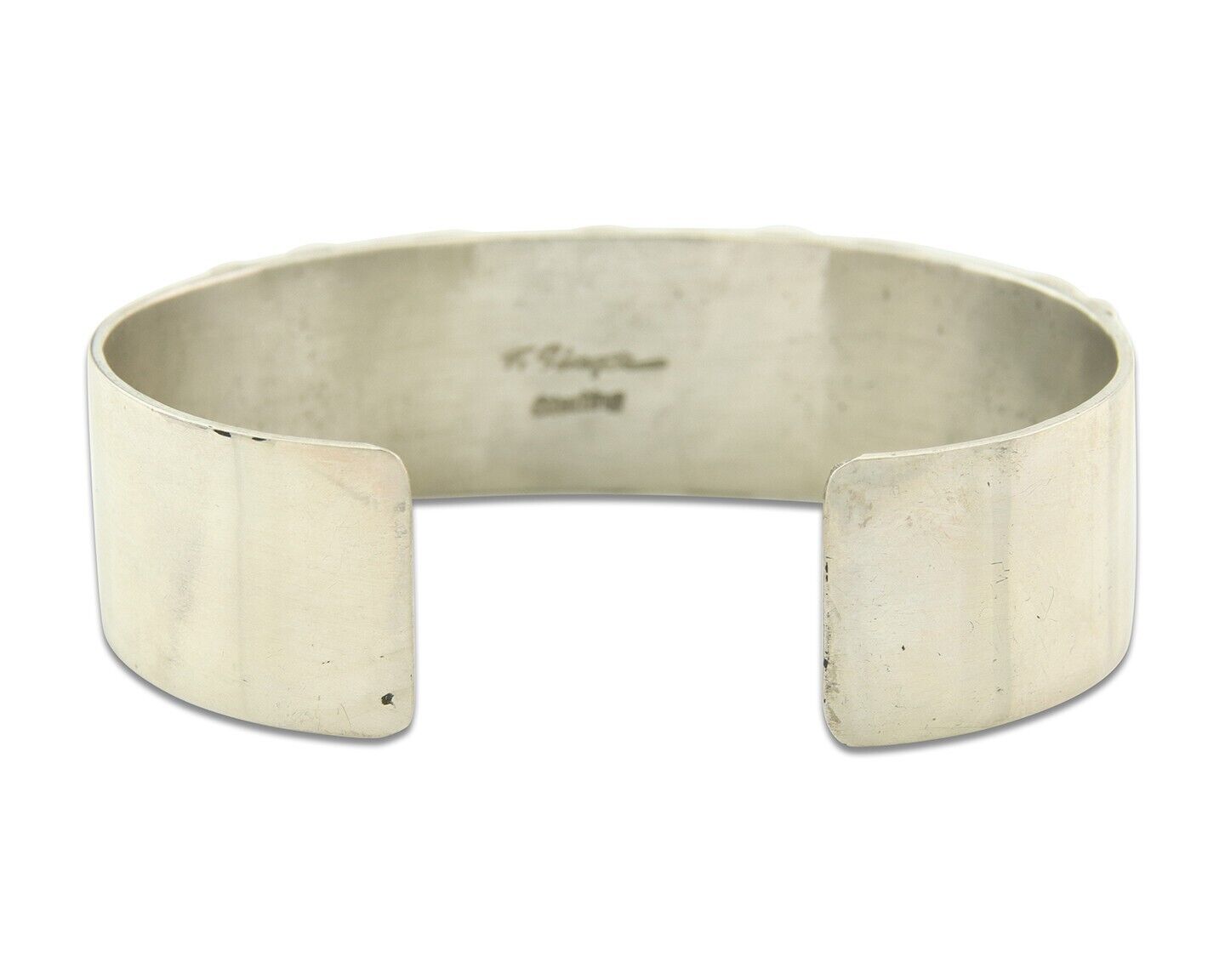 Navajo Bracelet Gold & 925 Silver Handmade 16 mm Wide Signed Thomas Singer C80s