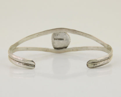 Navajo Hand Stamped Cuff Bracelet Turquoise 925 Silver Native American Artist