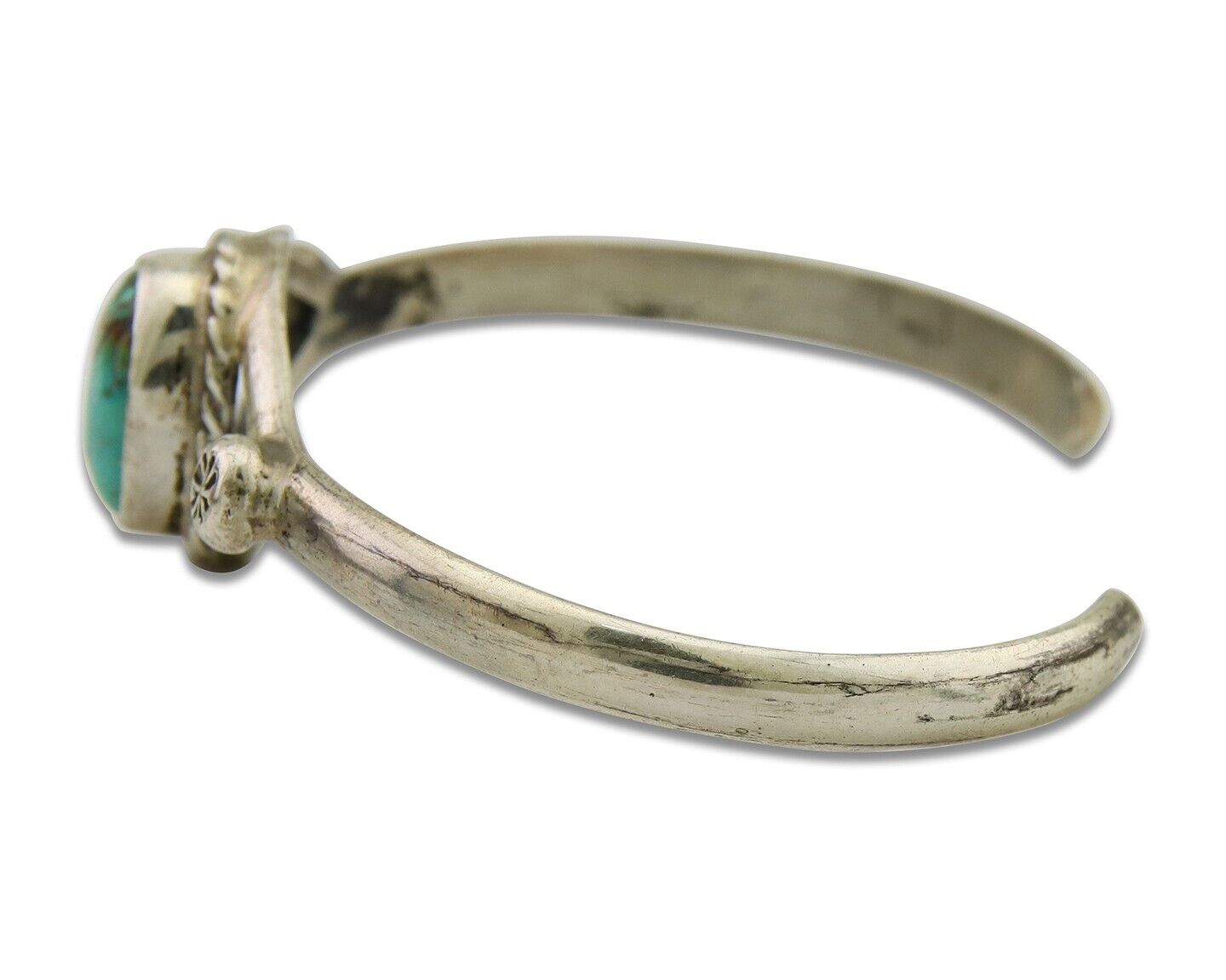 Navajo Cuff Bracelet 925 Silver Turquoise Native American Artist Handmade C.80's