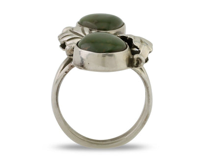 Navajo Ring 925 Silver Natural Green Turquoise Native American C.80's