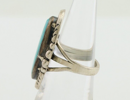 Navajo Ring 925 Silver Kingman Turquoise Signed M Begay C.80's