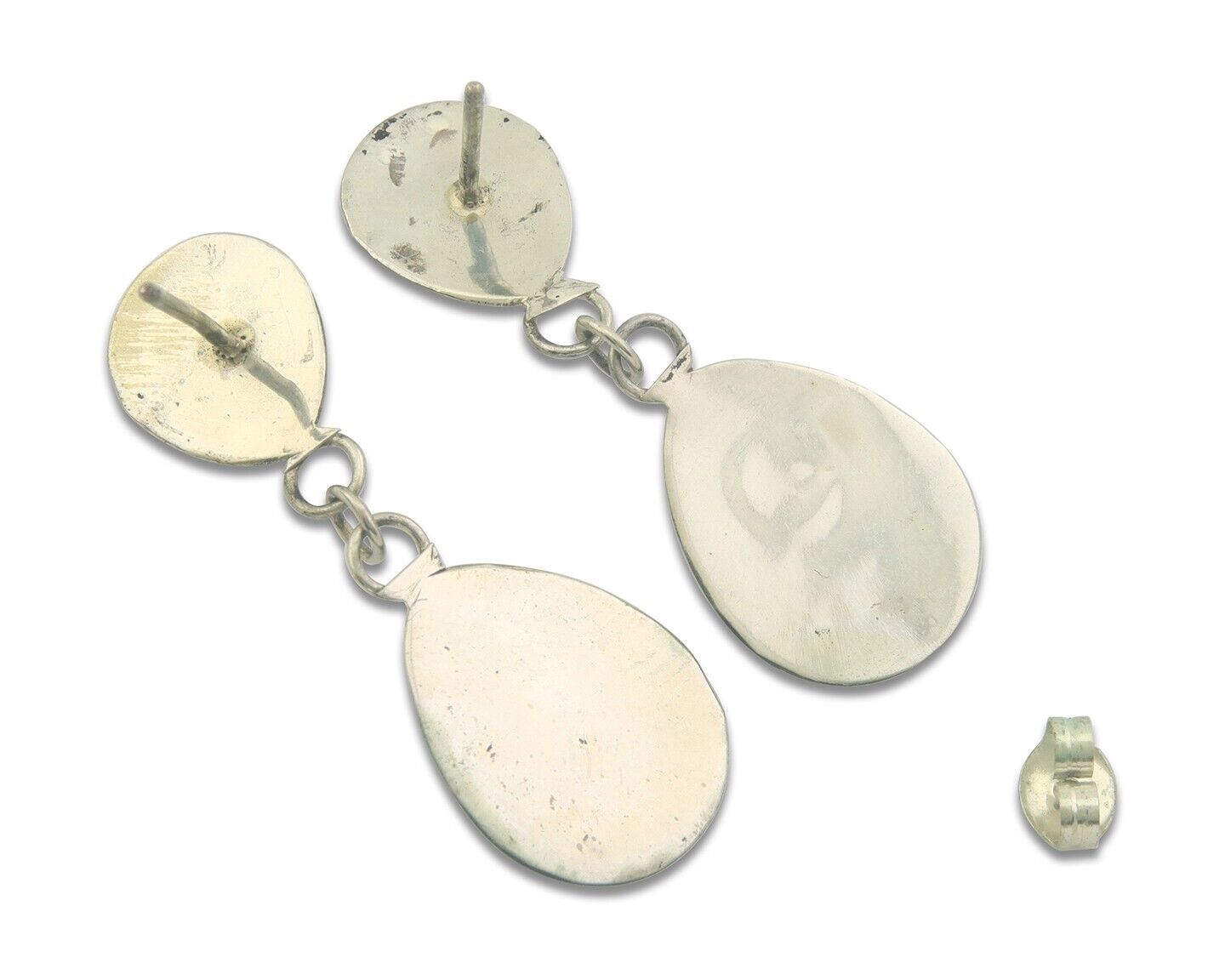 Navajo Earrings 925 Silver Natural Turquoise Native American Artist C80s