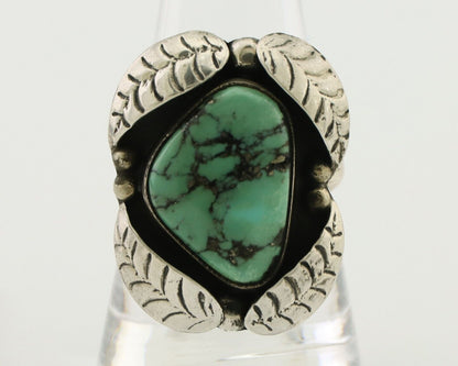 Navajo Ring 925 Silver Natural Turquoise Native American Artist C.80's