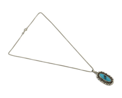 Navajo Necklace 925 Silver Blue Turquoise Artist Signed C Montoya C.80s