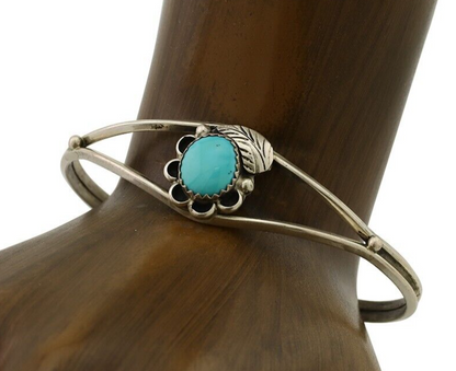 Navajo Handmade Bracelet 925 Silver Natural Blue Turquoise Native American C80's