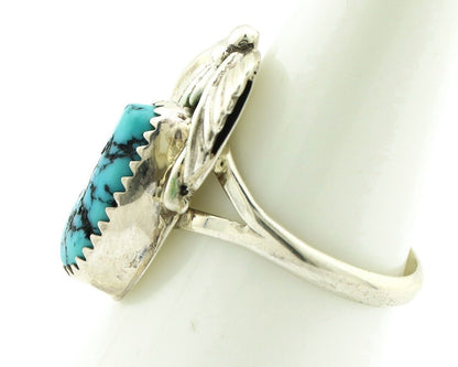 Navajo Ring .925 Silver Sleeping Beauty Turquoise Artist SN C.80's