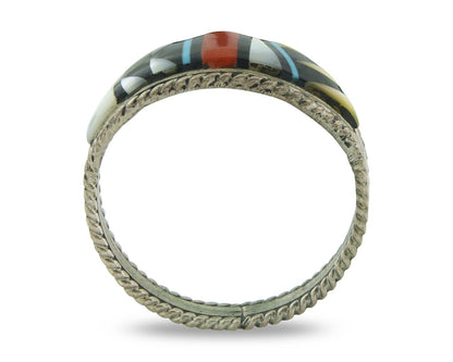 Vintage Zuni Ring 925 Sterling Natural Authentic Gemstone Signed T.S.W. Sz 10.25