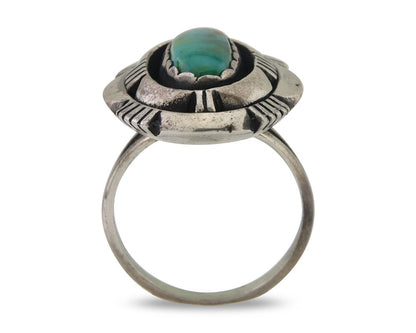 Navajo Ring 925 Silver Natural Turquoise Signed Leonard & Marian Nez C.80's