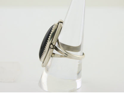 Navajo Handmade Ring 925 Silver Black Onyx Artist Signed SC C.80's